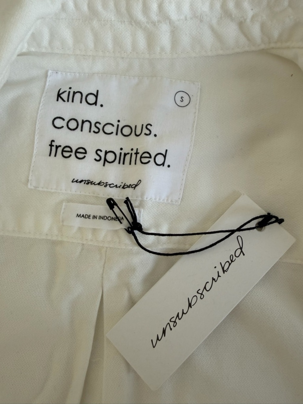 Unsubscribed White Oxford Shirt Dress S 100% Cotton Button Down Minimal NWT - Picture 2 of 16